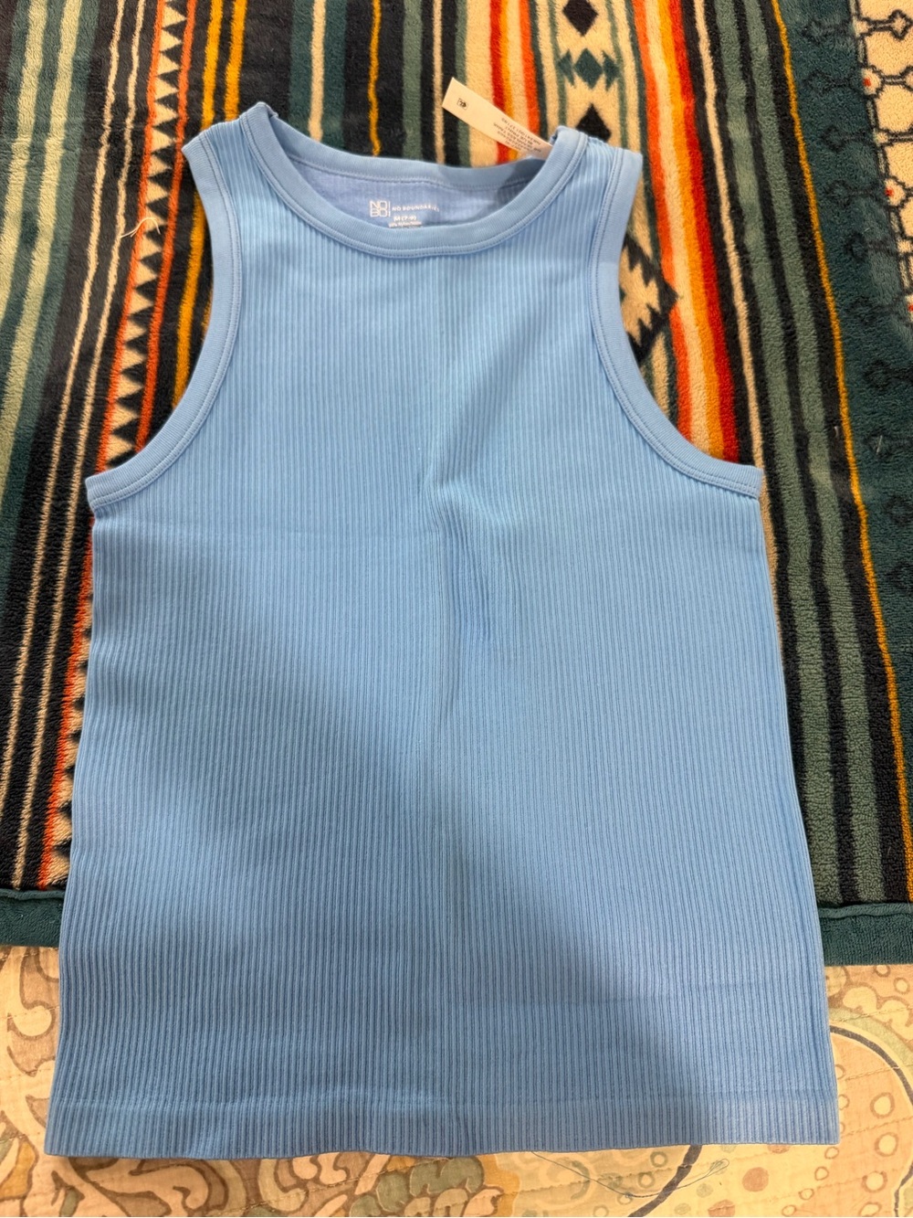 No Boundaries Light Blue Ribbed Tank Top